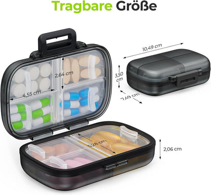 Tablettenbox 7 Tage mit Ergonomischem Verschluss, Tragbare