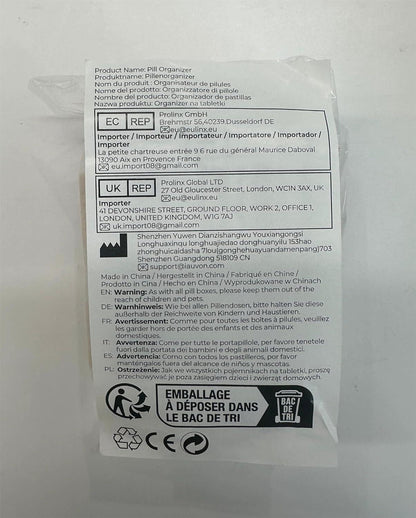 AUVON Tablettenbox 7 Tage Tragbare Medikamentenbox mit Verschlusssystem, 7 Tiefen Fächern, Beige