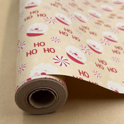 HBell Weihnachtsgeschenkpapier Santa Claus Xmas Kraft 43cm x
