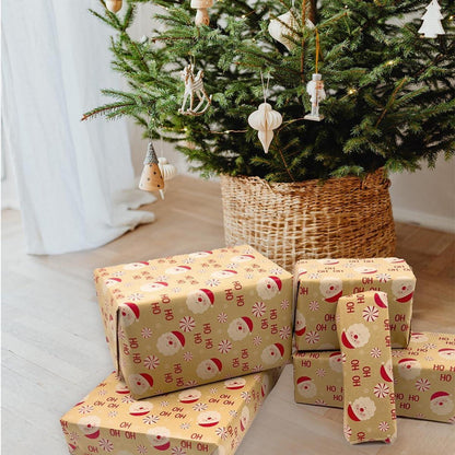 Weihnachtsgeschenkpapier Rolle 43cm x 15m Santa Claus Xmas Kraftpapier