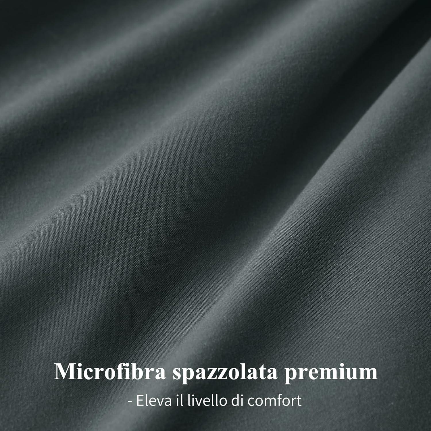 Bettwäsche 200x250cm 3-teilig Wendebettwäsche Anthrazit Grau Kissenbezug 50x80cm