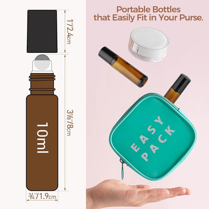 6er Set 10ml Braunglas Rollerflaschen für Ätherische Öle