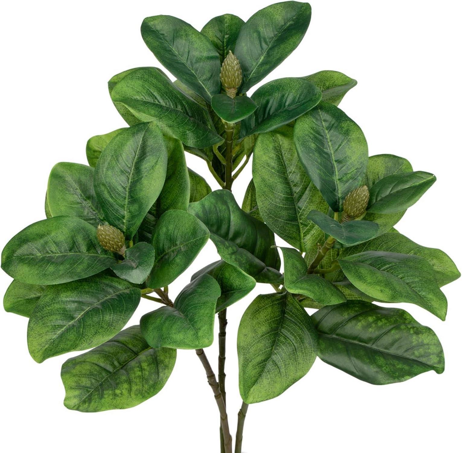 Künstliche Magnolia Blatt-Zweig 3er Set Dekopflanzen 82.5 cm