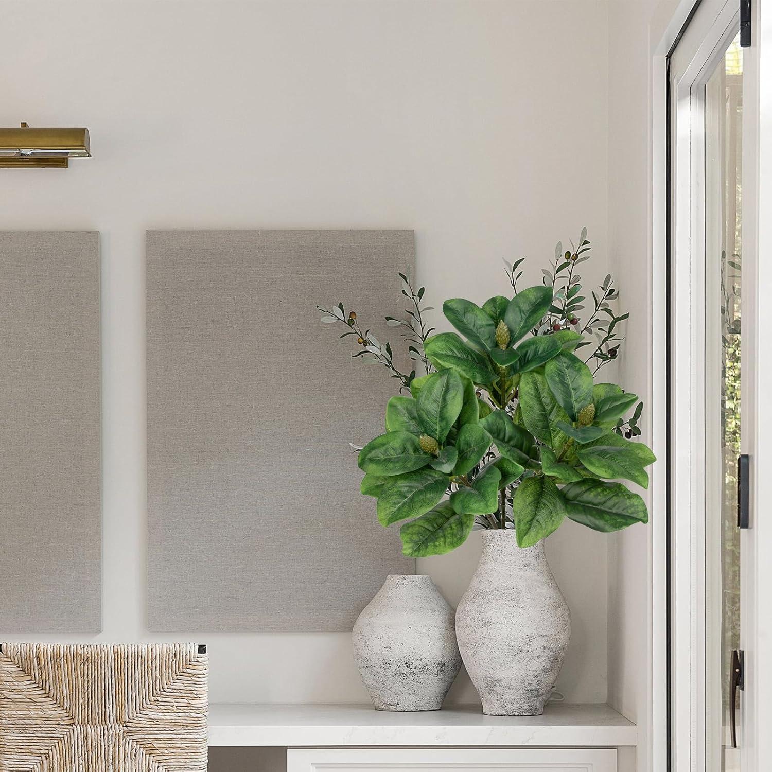 Künstliche Magnolia Blatt-Zweig 3er Set Dekopflanzen 82.5 cm