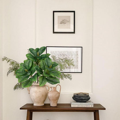 Künstliche Magnolia Blatt-Zweig 3er Set Deko 82.5 cm Vasen Blumengesteck