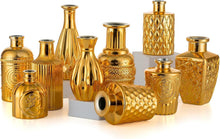 Goldene Blumenvasen Glas 10er Set Vintage Vase Deko