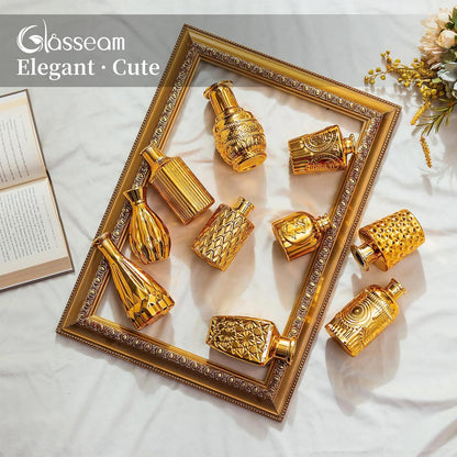 Goldene Glasvase Vintage Deko 10er Set Kleine Blumenvasen