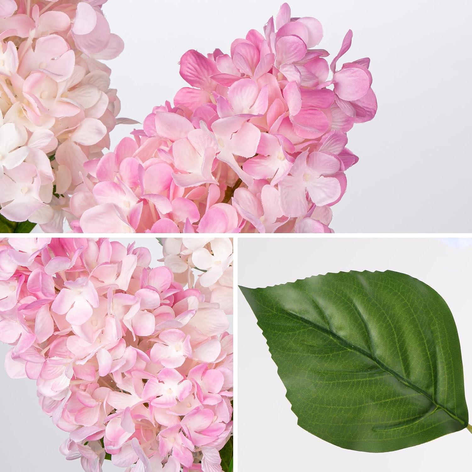 Künstliche Hortensien 3er Set Frühlingsblumen Deko 73CM Rose