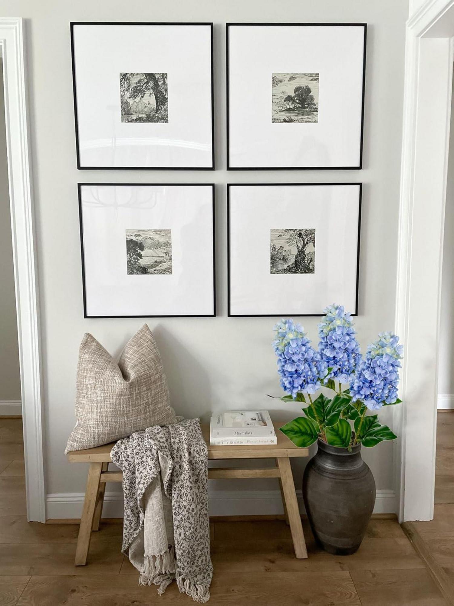 3er Set Künstliche Hortensien Blumen Rispenhortensie 73CM Hellblau