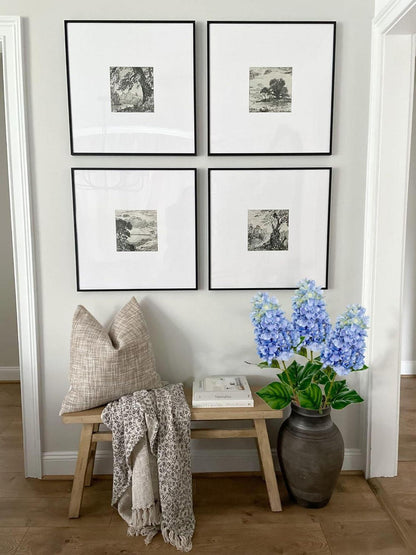 3er Set Künstliche Hortensien Blumen Rispenhortensie 73CM Hellblau