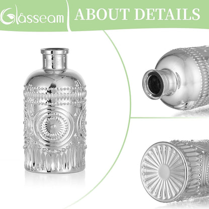 Glasseam Kleine Vase Set Silber 10er Mini Vasen Tischdeko Hochzeit Weihnachten