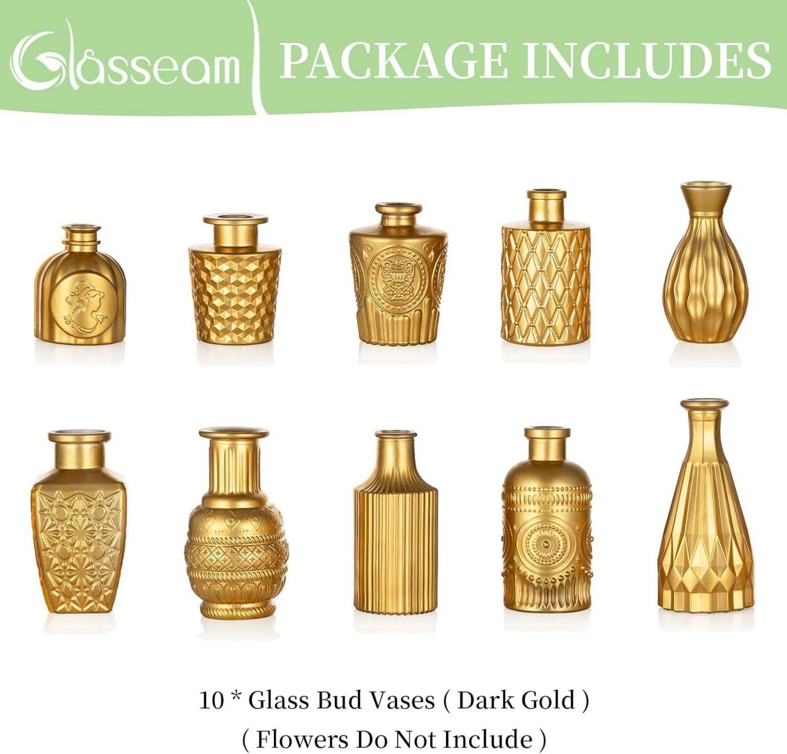 Goldene Vasen Set 10er Mini Deko Klein Hochzeit Modern Weihnachten