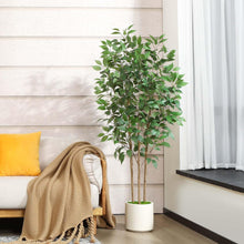 Künstlicher Ficus-Baum 150cm weißer Keramiktopf