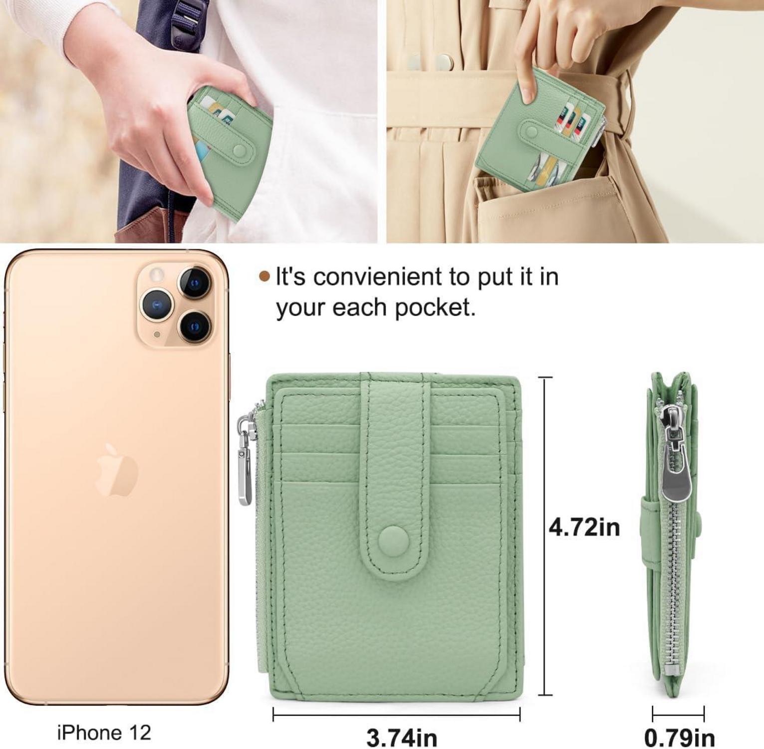 REETEE Echtes Leder RFID Geldbörse Kartenetui Münzfach Slim Wallet