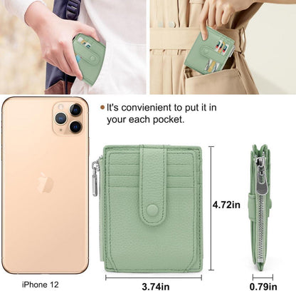 REETEE Echtes Leder RFID Geldbörse Kartenetui Münzfach Slim Wallet