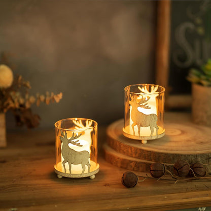 Weihnachten Hirsch Kerzenhalter Set Vintage Rentier für