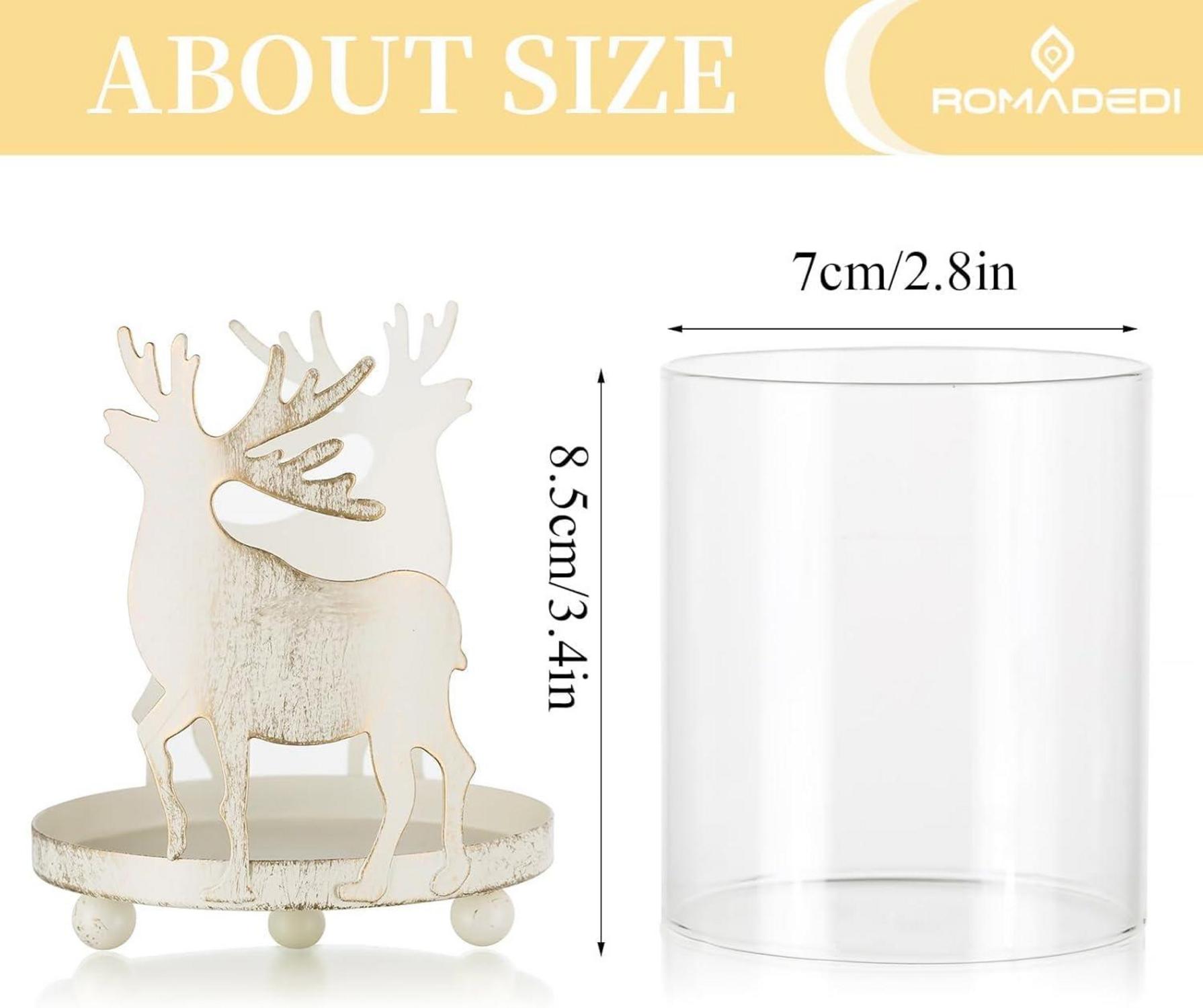 Vintage Weihnachten Rentier Hirsch Kerzenhalter 4er Set Deko Landhausstil