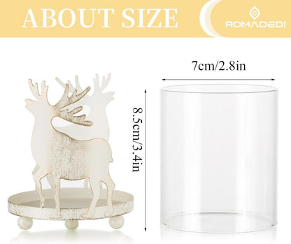 Vintage Weihnachten Rentier Hirsch Kerzenhalter 4er Set Deko Landhausstil