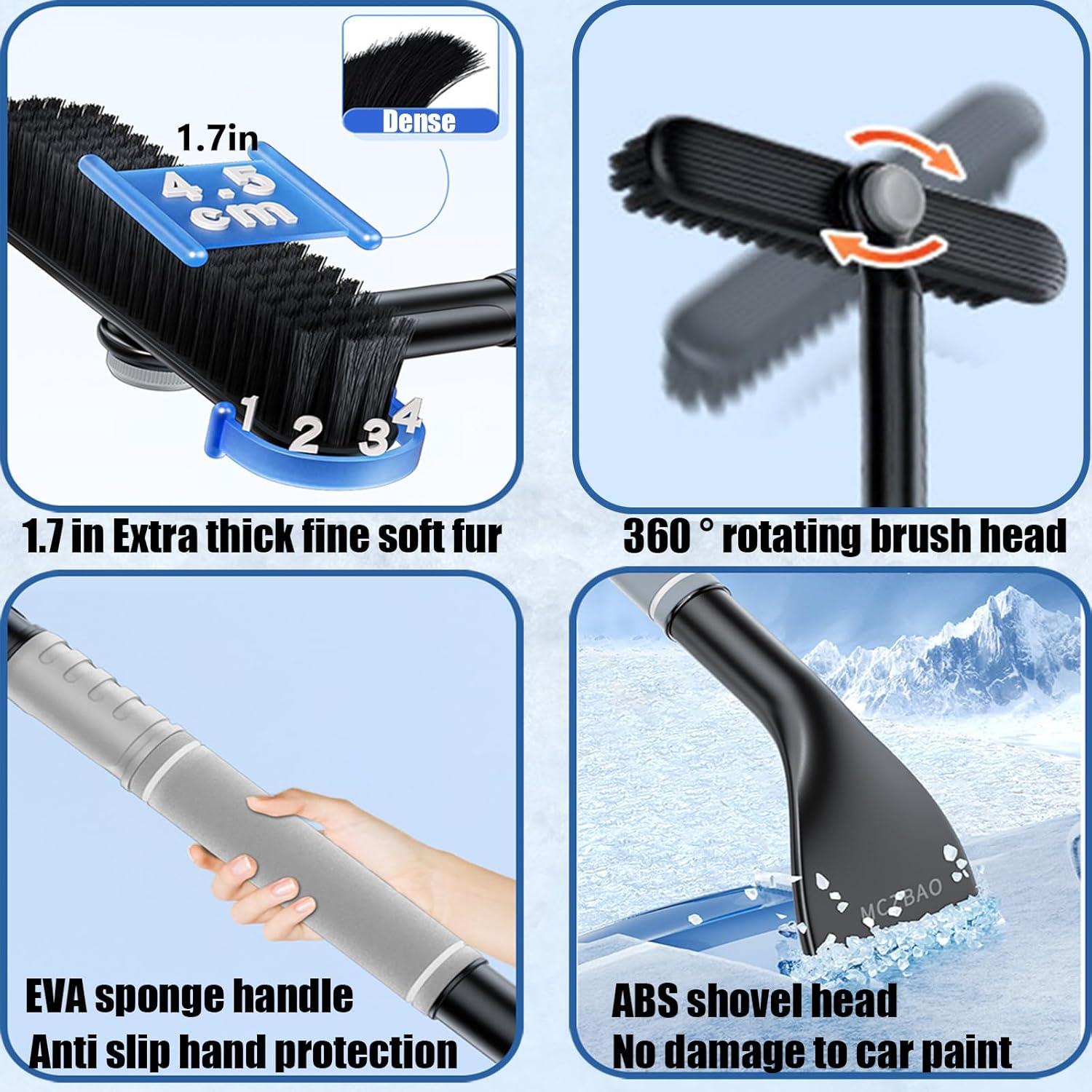 Eiskratzer Auto mit Besen 3-in-1 Multifunktions Schneebürste 86cm