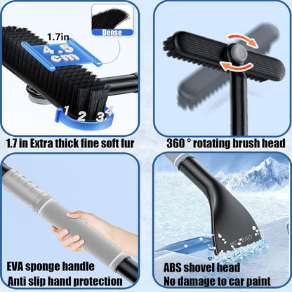 Eiskratzer Auto mit Besen 3-in-1 Multifunktions Schneebürste 86cm