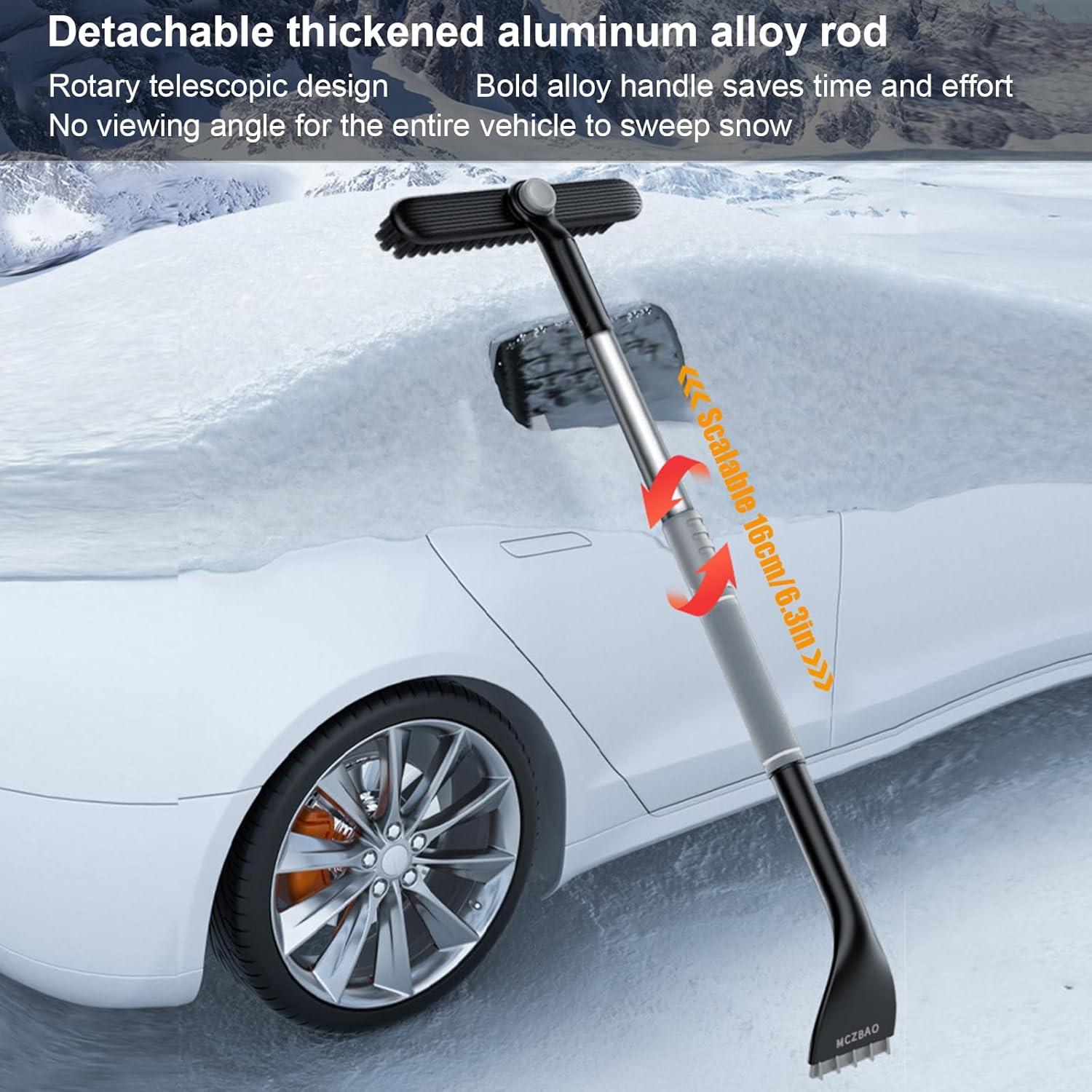 Eiskratzer Auto mit Besen 3-in-1 Multifunktions-Schneebürste 86cm Schwarz