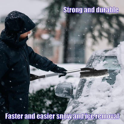 Eiskratzer Auto mit Besen 3-in-1 Multifunktions-Schneebürste 86cm Schwarz
