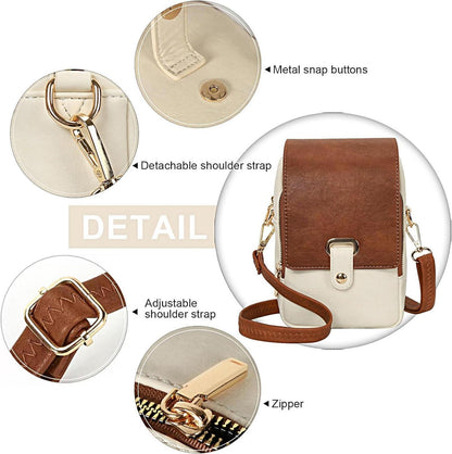 Handytasche mit Geldbörse Veganem Leder Designer Beige