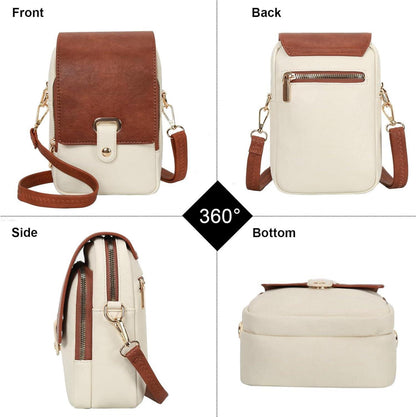 Handytasche Umhängetasche Geldbörse Vegan Leder Kartenfächer 19cm