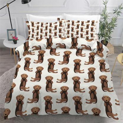 Dackel Bettwäsche Set 200x200 cm - 3-teilig Mikrofaser