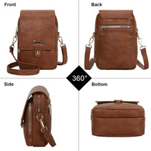 Leathario Handytasche mit Veganleder Umhängetasche Damen