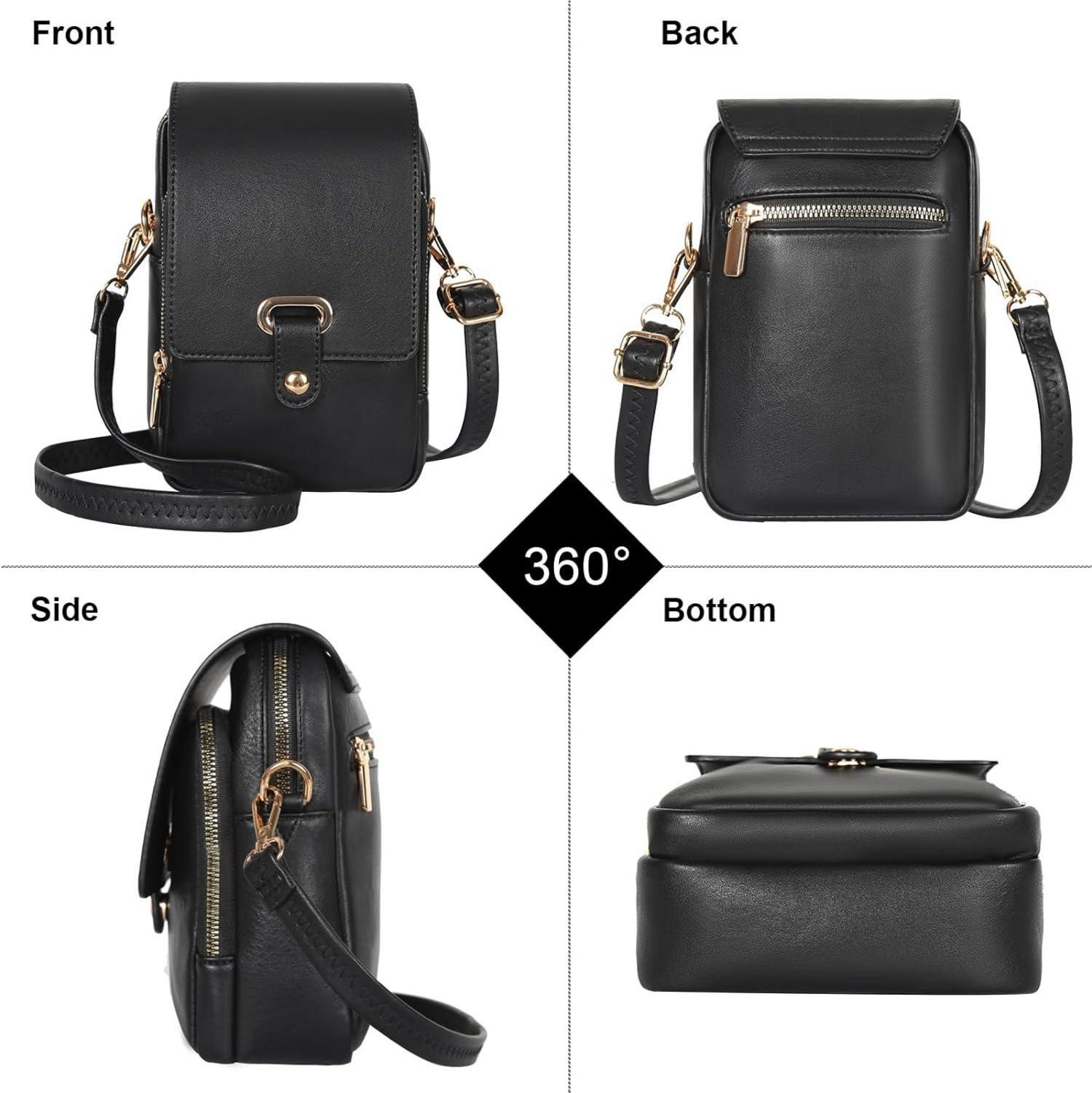 Handytasche mit Geldbörse zum Umhängen Damen Vegan Leder