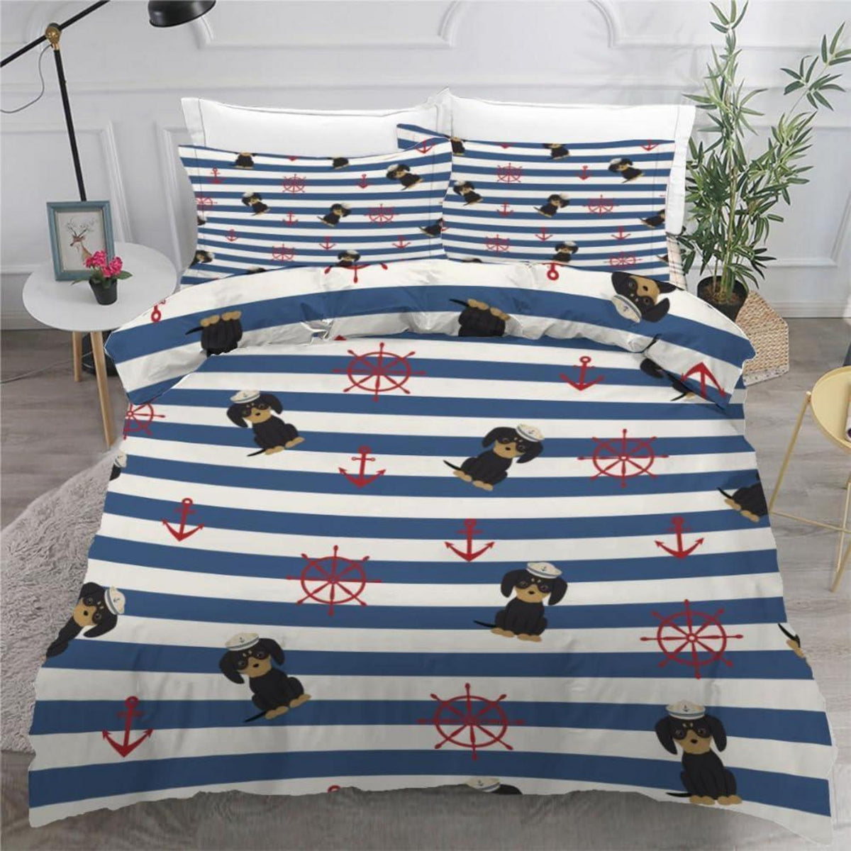 Dackel Bettwäsche Set 220x240 cm - 3-teilig Mikrofaser
