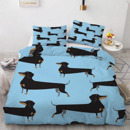Dackel Bettwäsche Set 155x220 cm - 3-teilig Mikrofaser