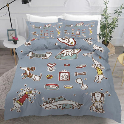 Dackel Bettwäsche Set 135x200 cm - 4-teilig Mikrofaser