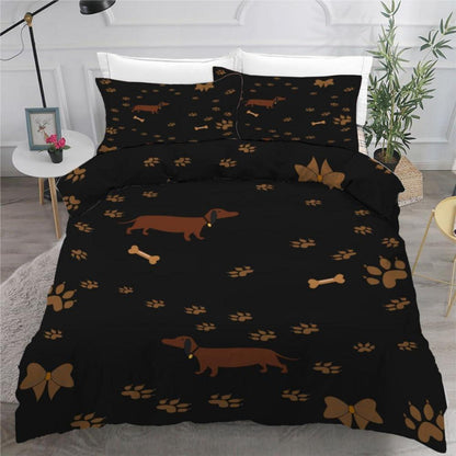 Dackel Kinderbettwäsche Set 135x200 cm 4-teilig Mikrofaser