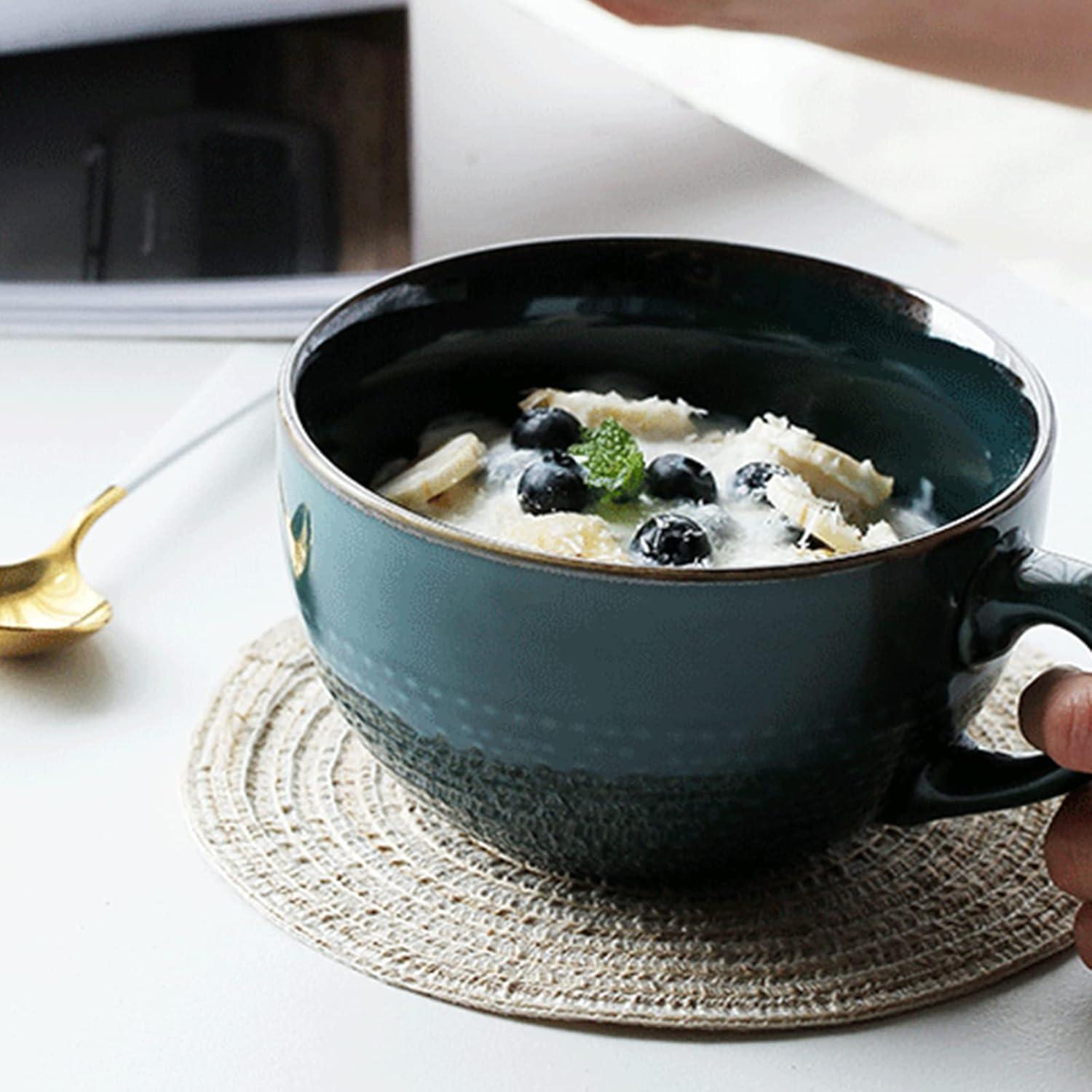 Groß Keramik Tasse 700ml Weiß Kaffee Tee Kaffeetasse Suppentassen