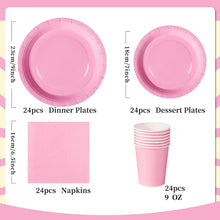 Nkaiso Hellrosa Partygeschirr Set, 96-teilig, Pappteller