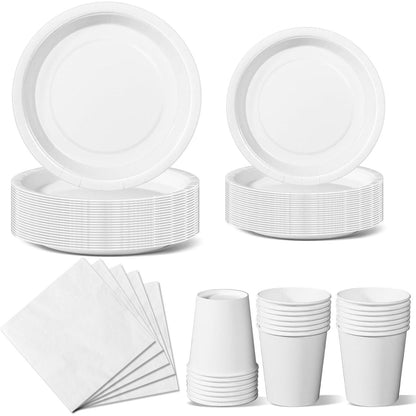 Partygeschirr Set 96-teilig – Pappteller, Becher & Servietten