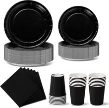96-teiliges Partygeschirr Set Pappteller Becher Servietten Partyteller