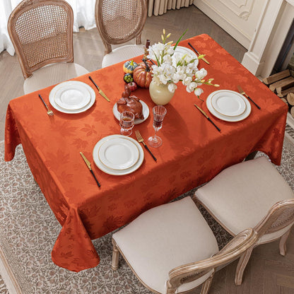 Herbstliche Tischdecke Jacquard Ahornblatt, 152x305 cm