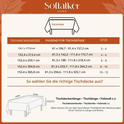 Herbstliche Tischdecke Jacquard Ahornblatt, 152x305 cm