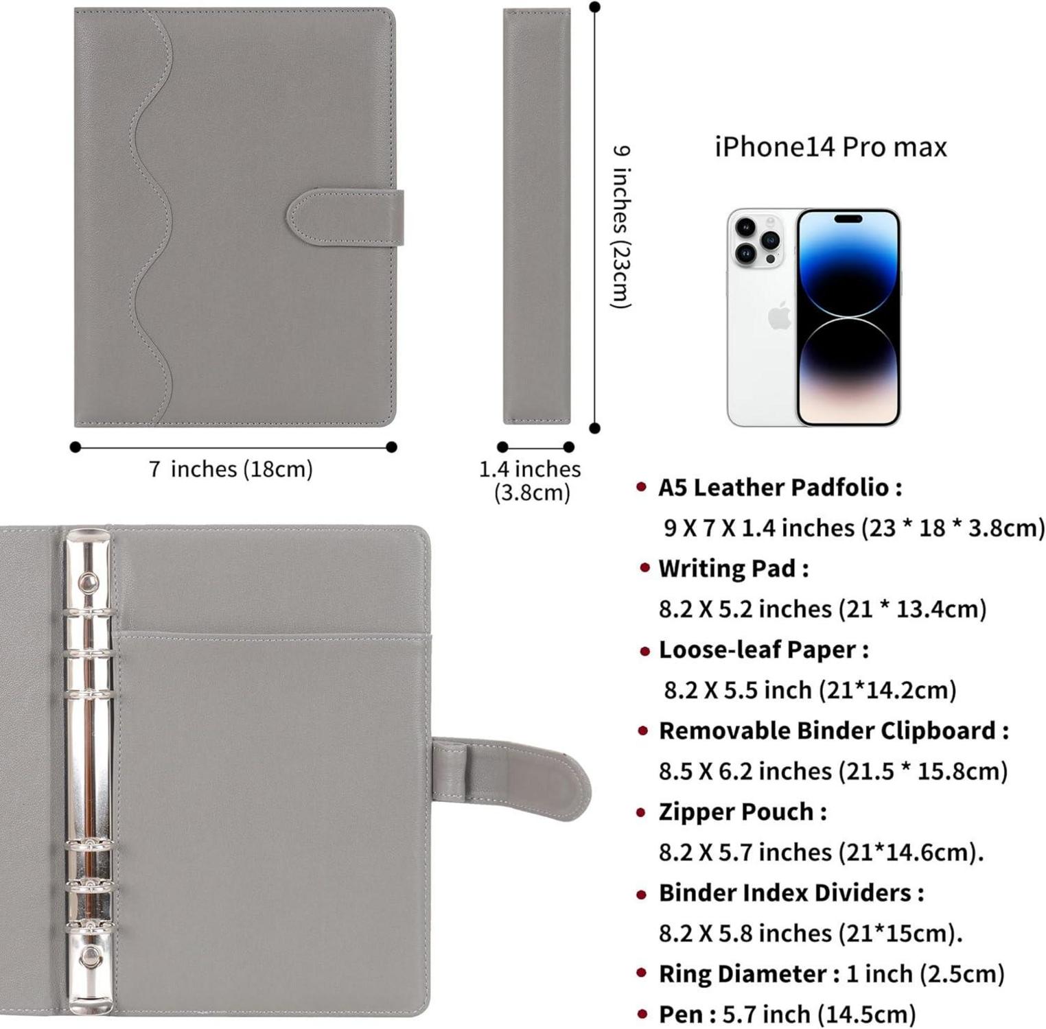Nachfüllbares PU Leder A5 Tagebuch Schreibblock Organizer