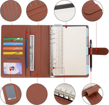 Nachfüllbares A5 Journal PU Leder Ringbuch Organizer Braun