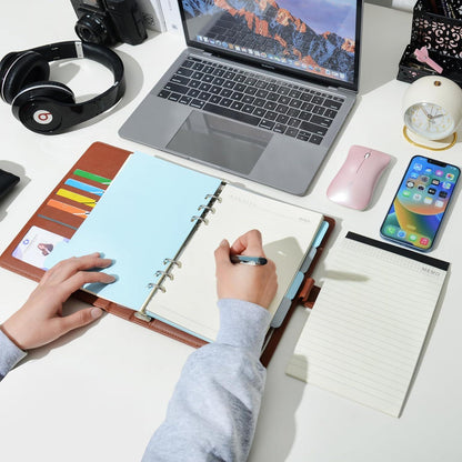 Nachfüllbares Notizbuch A5 PU Leder Spiraljournal Braun