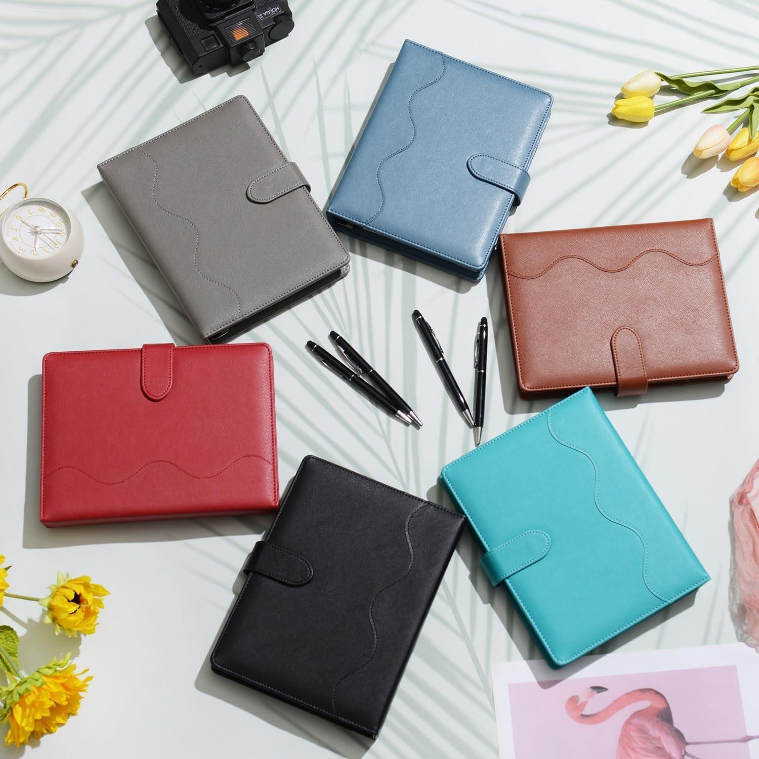 Liniertes A5 PU Leder Ringbuch Journal Schreibset Braun