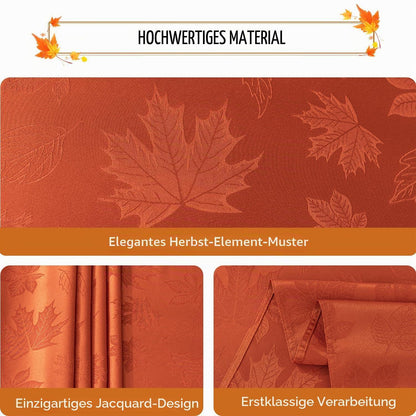 Jacquard Tischdecke Herbst Ahornblatt, 152x259 cm