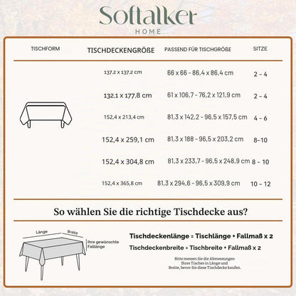 Jacquard Tischdecke Herbst Ahornblatt, 152x259 cm