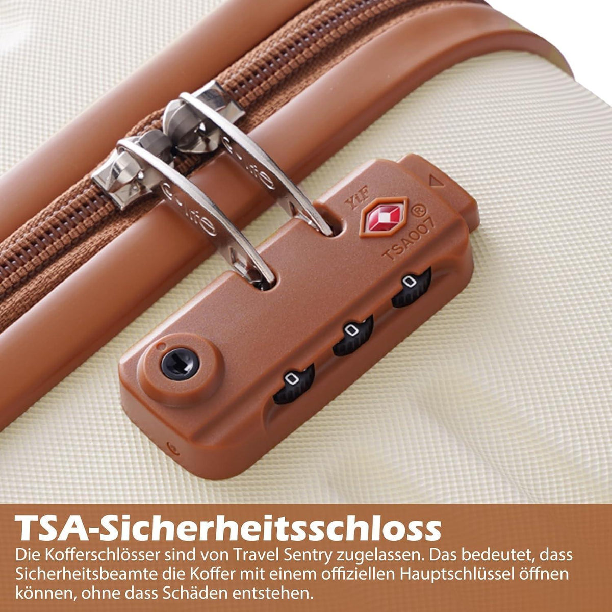 Handgepäck-Set 3tlg. Dunkelgrün/Braun mit TSA-Schloss