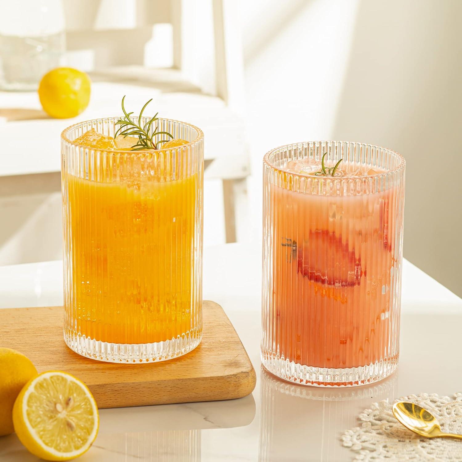 Vintage Cocktailgläser 4er Set 500ml - Romantische Gläser Origami-Stil