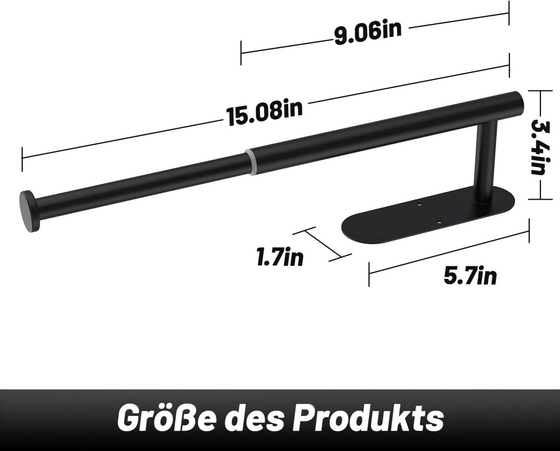 Küchenrollenhalter Einfahrbar Schwarz Edelstahl Wandhalterung Küche